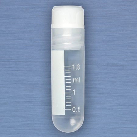 Globe Scientific CryoClear Vials, 2.0mL, STERILE, Internal Threads, Attached Screwcap, 50PK 3003-50